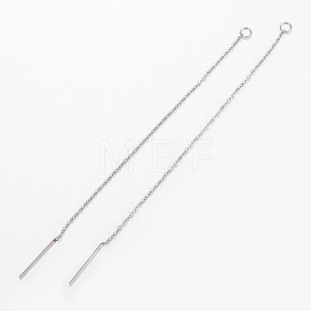 Non-Tarnish 304 Stainless Steel Chain Stud Earring Findings STAS-H434-58P-1