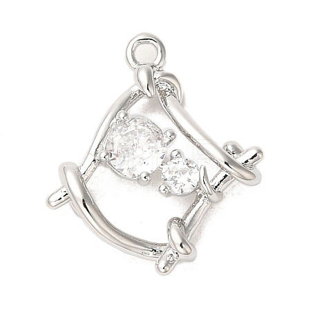 Brass Micro Pave Cubic Zirconia Pendants KK-D091-04P-1