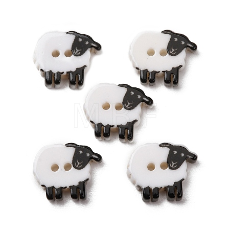 2-Hole Opaque Resin Buttons RE-CBAD9D2-30-1