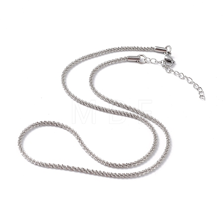 Non-Tarnish 304 Stainless Steel Bone Rope Chain Necklace for Women NJEW-I121-01B-P-1
