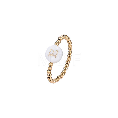 304 Stainless Steel and Shell Finger Rings WG7EF54-05-1