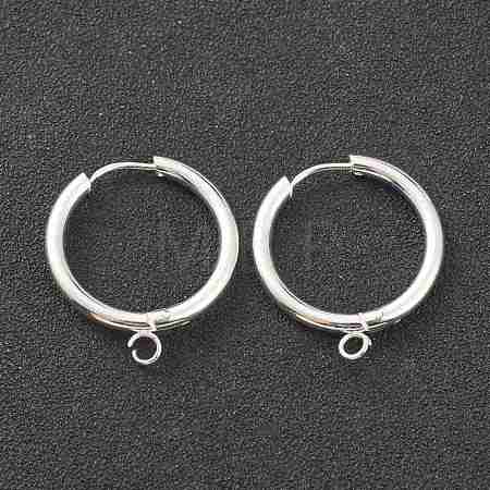 201 Stainless Steel Huggie Hoop Earring Findings STAS-P283-01I-S-1