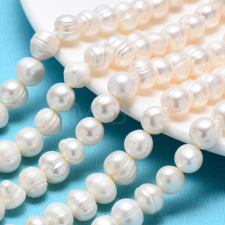 Natural Cultured Freshwater Pearl Beads Strands PEAR-L001-A-08-1