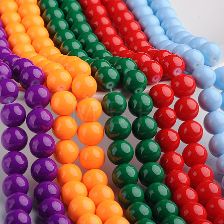 Painted Glass Bead Strands DGLA-S071-6mm-M-1