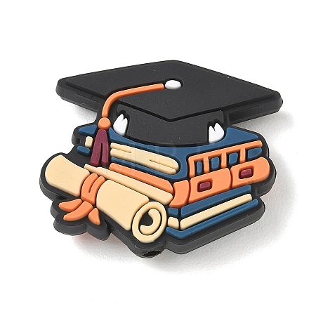 Graduation Theme Silicone Beads SL-CBAF318-B03-1