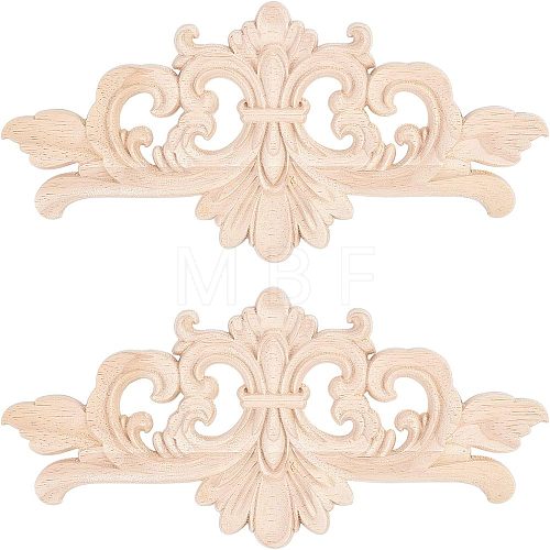 Olycraft Rubber Wood Carved Onlay Applique AJEW-OC0001-51A-1