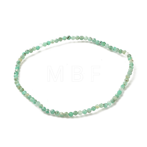 Natural Emerald Round Beaded Stretch Bracelet BJEW-JB07748-02-1