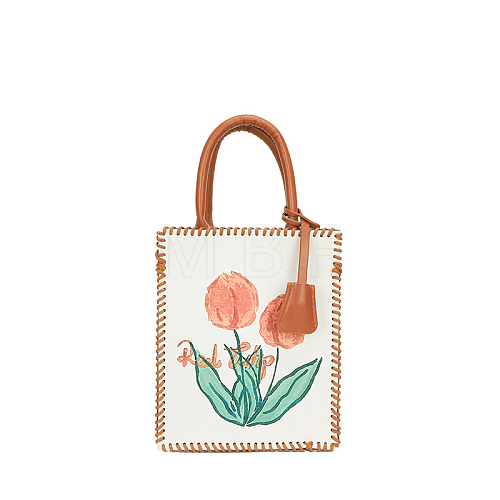 DIY Flower Pattern Tote Bag Making Kits PURS-PW0010-48E-1