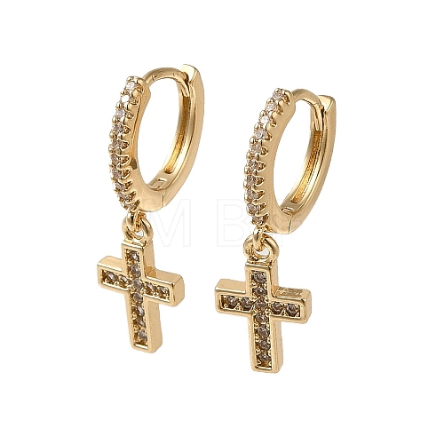 Brass Dangle Earrings EJEW-L271-14KCG-04-1