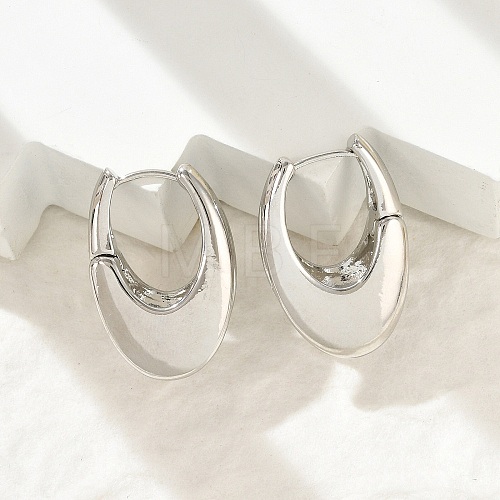 Brass Hoop Earrings for Women EJEW-U041-04P-1