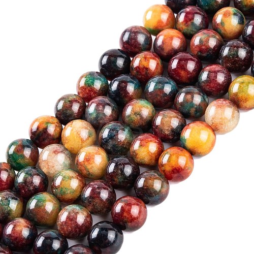 Natural Malaysia Jade Beads Strands G-A146-8mm-C18-1