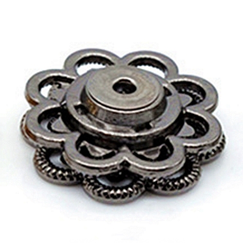 Hollow Alloy Snap Buttons BUTT-WH0015-24B-1