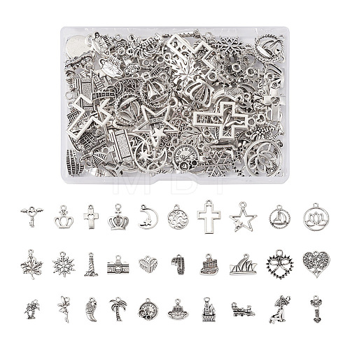 Kissitty 120Pcs 30 Style Tibetan Style Alloy Pendants FIND-KS0001-19-1