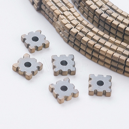 PVD Vacuum Plating Electroplate Non-magnetic Synthetic Hematite Beads Strands G-F534-E01-1