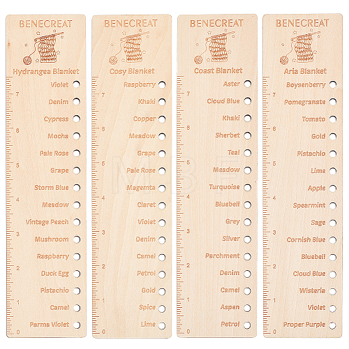 Wood Temperature Blanket Reusable Color Chart AJEW-WH0007-08-1