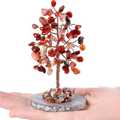 Natural Carnelian Chips Tree of Life Decorations PW-WGDF5CC-06-1