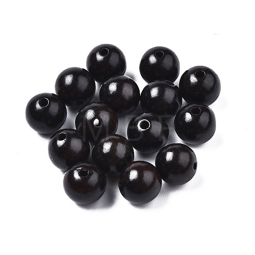 Undyed Natural Ebony Wood Beads X-WOOD-Q046-03B-01-1