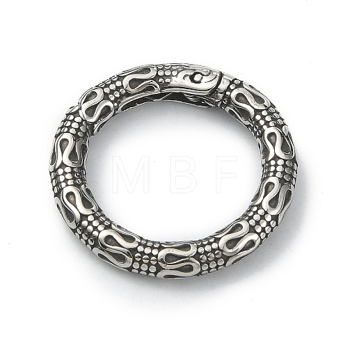 Tibetan Style 316 Surgical Stainless Steel Spring Gate Rings STAS-E191-06AS-02-1