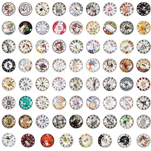 Printed Picture Glass Cabochons GGLA-PH0005-25mm-003-1