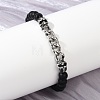 Punk Style Skull 304 Stainless Steel Glass Beads Bracelets for Women Men BJEW-D304-04AS-02-4