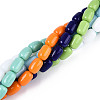 Opaque Solid Color Glass Beads Strands GLAA-N058-6x9mm-B01-2