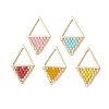 Glass Seed Beaded Pendants PALLOY-MZ01255-1