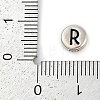 925 Sterling Silver Flat Round with Letter Beads STER-G044-01AS-R-3