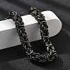 304 Stainless Steel Byzantine Chains Bracelets for Women Men BJEW-A031-04B-AS-2