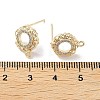 Brass Micro Pave Cubic Zirconia Stud Earring Findings KK-E107-18G-3