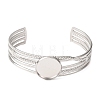 304 Stainless Steel Multi-strand Cuff Bracelet Blanks with Flat Round Bezel Settings SA-CBA4160-01B-P-2