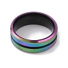 304 Stainless Steel Grooved Finger Ring for Men Women RJEW-WH0011-09E-MC-2