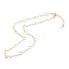 Brass Rhombus Link Chain Necklaces NJEW-JN03448-1