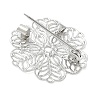 Flower Brass Lapel Pin Brooches for Clothes KK-CBA19A0-02P-2