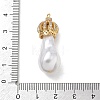 Brass Micro Pave Clear Cubic Zirconia and Creamy White Imitation Pearl Pendants KK-A300-13A-G-3