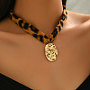 Summer Alloy Pendant Leopard Print Cord Necklaces FS-WG0DEDB-11-1