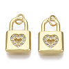 Valentine's Day Brass Micro Pave Cubic Zirconia Charms X-ZIRC-S067-016-NF-2