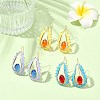 3 Pairs 3 Colors Handmade Seed Dangle Earrings EJEW-MZ00223-2