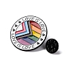 Flat Round Zinc Rainbow Alloy Enamel Pin Brooch JEWB-Q044-01B-3