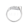 Brass Pave Clear Cubic Zirconia Finger Ring Settings KK-N232-491P-3