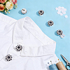 6Pcs Brass Rhinestone Cufflinks BUTT-NB0002-18-4