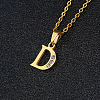 201 Stainless Steel Crystal Rhinestone Initial Pendant Necklaces FS-WG3A711-04-1