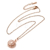 Brass Pave Clear Glass Flower Pendant Necklaces NJEW-M080-07A-2