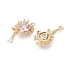 Valentine's Day Brass Micro Pave Clear Cubic Zirconia Pendants KK-N288-13G-2