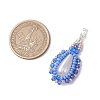 Glass Seed Beaded Teardrop Pendants PALLOY-MZ00578-02-2