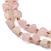 Raw Rough Natural Madagascar Rose Quartz Beads Strands G-D101-A14-4