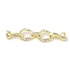 Brass Micro Pave Clear Cubic Zirconia Fold Over Clasps KK-K371-14G-1