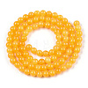 Natural Dyed Yellow Jade Gemstone Bead Strands G-R271-4mm-Y08-2