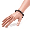 Natural Lava Rock & Synthetic Hematite Beaded Stretch Bracelet BJEW-JB08456-3