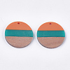 Tri-color Resin & Walnut Wood Pendants X-RESI-S358-78E-2