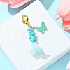 Alloy Enamel Butterfly & Acrylic Flower Pendant Decoration HJEW-JM01556-01-2